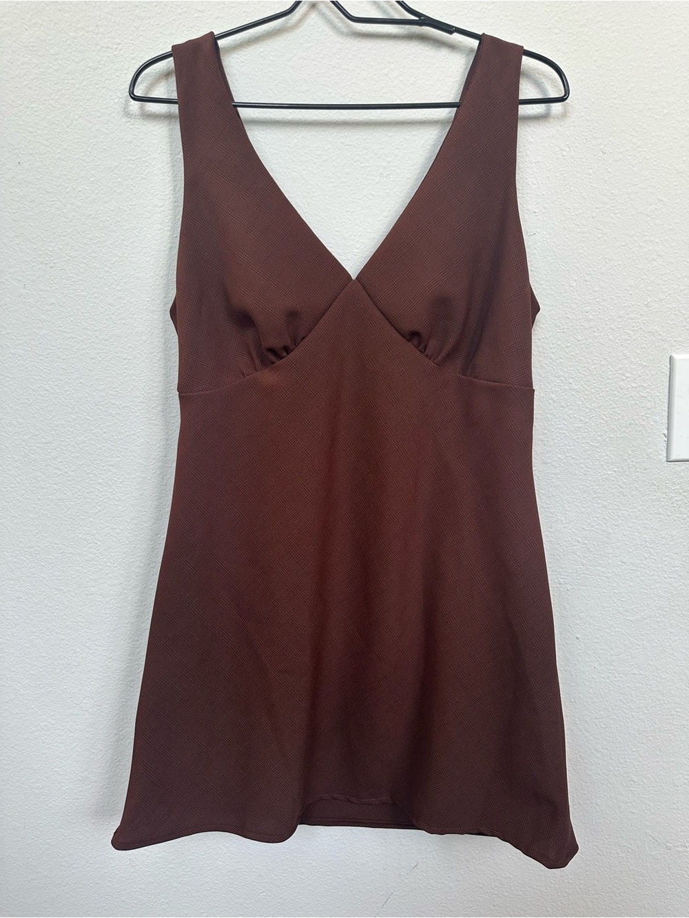 Urban Outfitters Chocolate Brown V-Neck Mini Dress - Picture 2 of 4